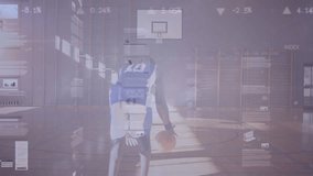 Animation of diverse data on screens over diverse male boxer. Global business data processing digital interface technology and shipping concept digitally generated video. - Powered by Shutterstock - Get 15% off with code: PIKWIZARD15