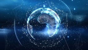 Animation of unk rotating global network and social media. Global networking and computer interface technology concept. - Powered by Shutterstock - Get 15% off with code: PIKWIZARD15