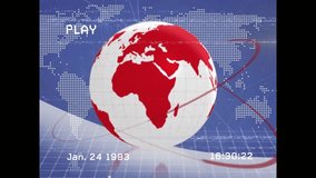 Animation of globe spinning with network of connections and world map. Global technology connections and digital interface concept digitally generated video. - Powered by Shutterstock - Get 15% off with code: PIKWIZARD15