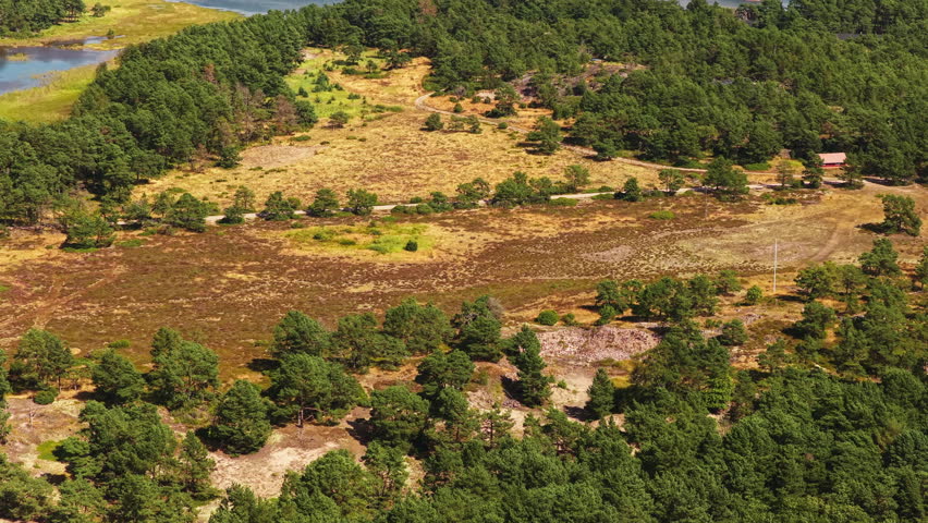 Aerial tilt shot of unique nature in Archipelago national park of Oro, Finland