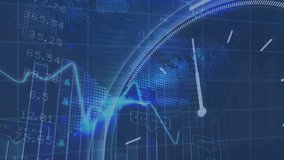 The video shows a world map with different data points flowing through it. The data represents different aspects of global computing, data processing, and financial statistics. The video ends with a - Powered by Shutterstock - Get 15% off with code: PIKWIZARD15