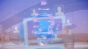 Animation of network of digital icons over spinning dna structure and statistical data processing. Global networking and medical research technology concept - Powered by Shutterstock - Get 15% off with code: PIKWIZARD15