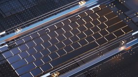 Abstract computer keyboard with glowing key represents a digital future with advanced technology and connectivity - Powered by Shutterstock - Get 15% off with code: PIKWIZARD15