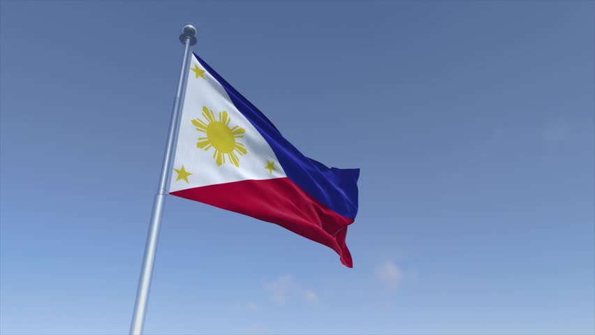 Philippines Flag Waving Animation Cinematic 4K Motion Background