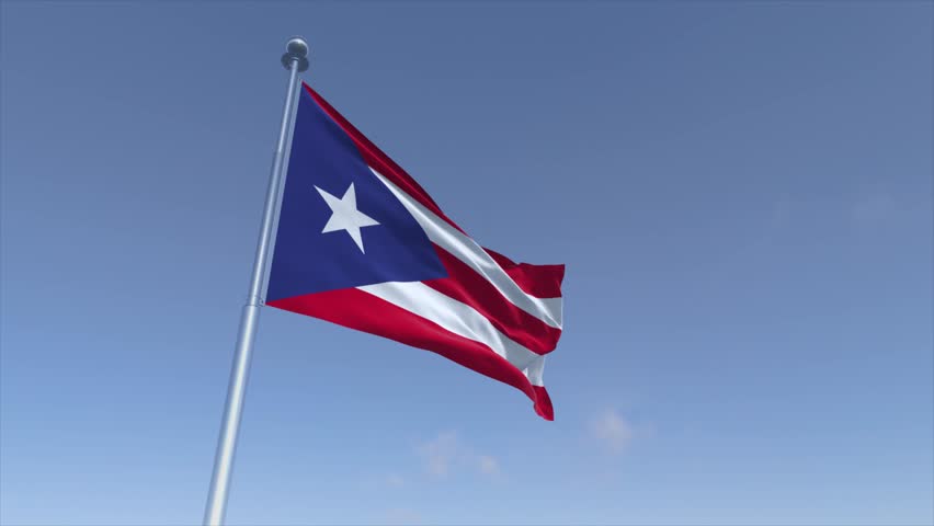 Puerto Rico Flag Waving Animation Cinematic 4K Motion Background