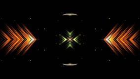 abstract digital art featuring vibrant orange and green light patterns against a dark background with luminous effects - Powered by Shutterstock - Get 15% off with code: PIKWIZARD15