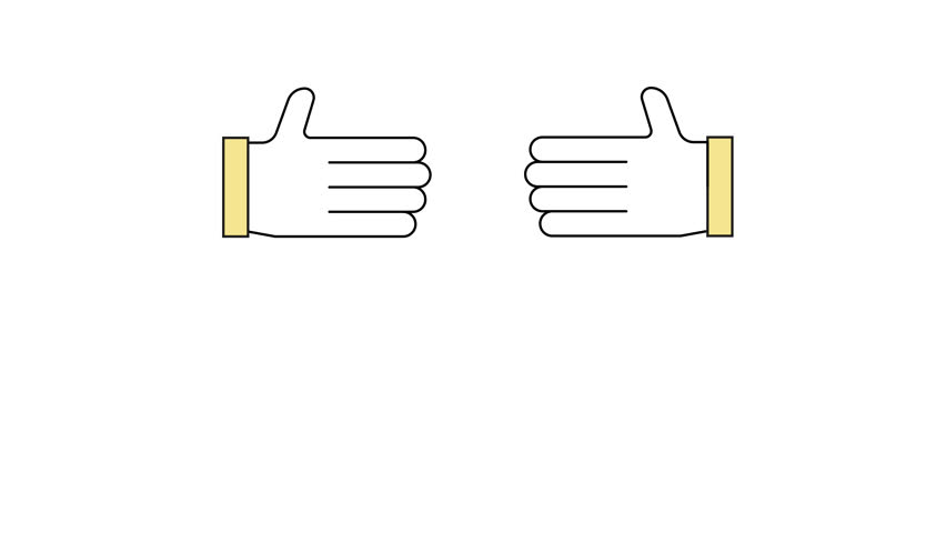 Handshake animated icon, video clip with alpha channel.