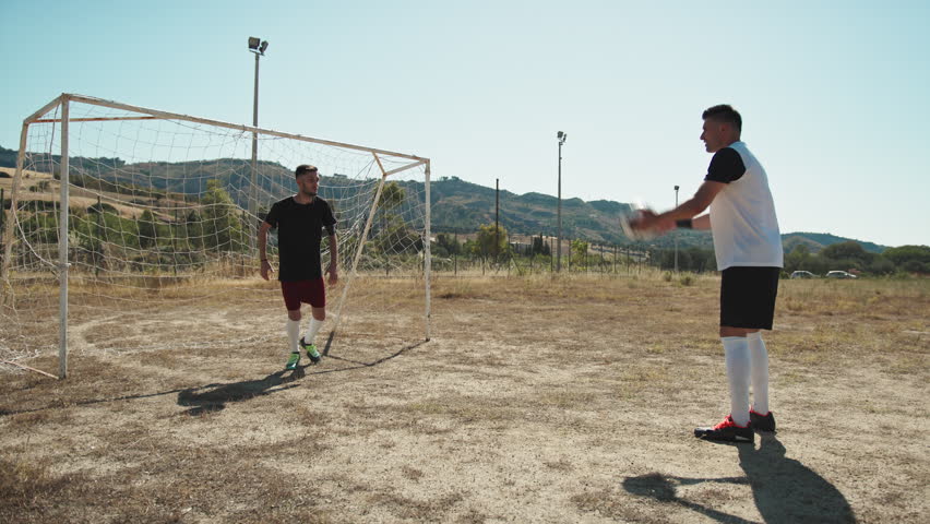 Goalkeeper Practicing The High Catch 