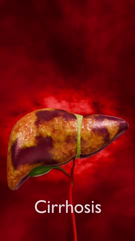 Medical Concept of Chronic Liver Disease Progression from Healthy Liver to Fatty Liver Fibrosis Cirrhosis and Cancer 3D Rendering
