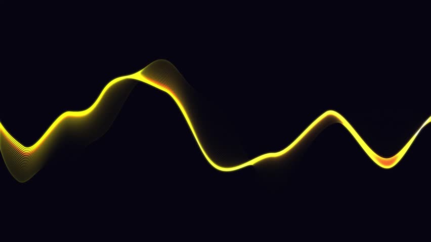 Abstract Wavy Glow Background Animation with Smooth Neon Light Wave Line on Dark Backdrop, Futuristic Flowing Energy Loop for Technology and Motion Graphics