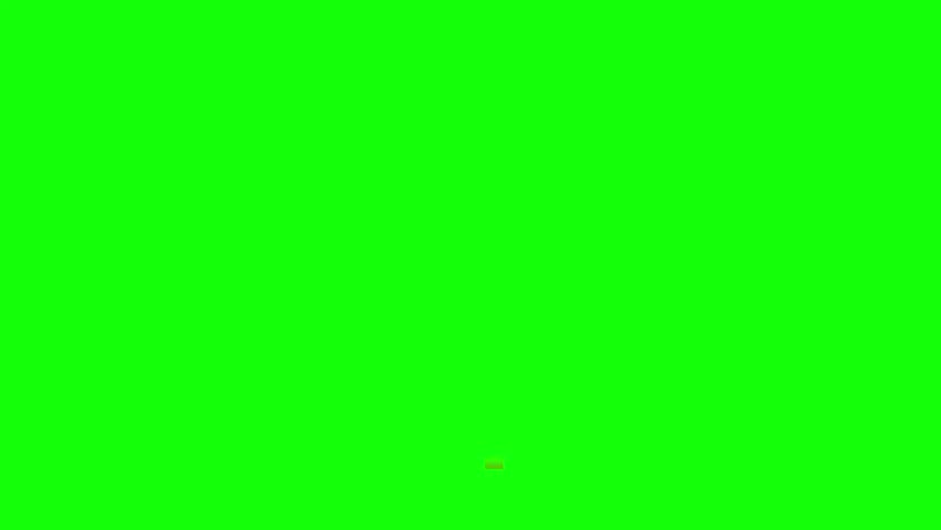 Animation of a red dotted arrow symbol on a green background. The concept of an arrow pointing to the right.