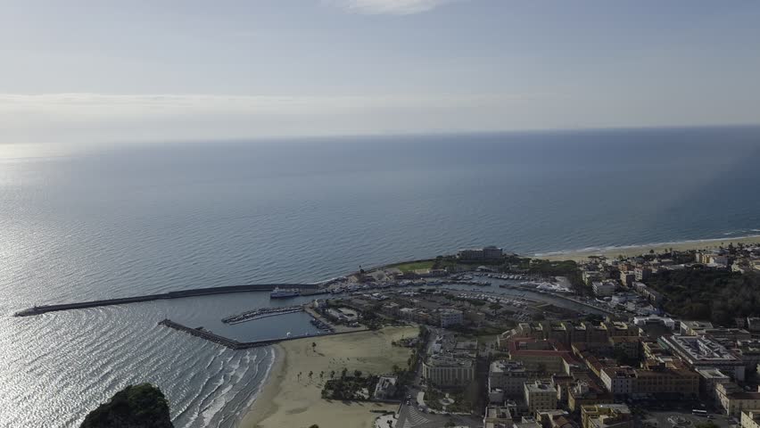Panoramic view of Terracina, a tourist town in Lazio, Italy.