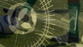 Animation of diverse data processing over legs of male soccer players. global sports, technology, data processing and digital interface concept digitally generated video. - Powered by Shutterstock - Get 15% off with code: PIKWIZARD15
