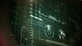 Animation of neon round scanner over digital interface with data processing against green background. Computer interface and business technology concept - Powered by Shutterstock - Get 15% off with code: PIKWIZARD15