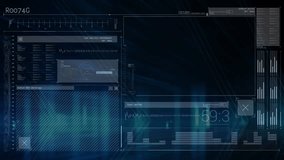 Animation of data processing on screens on black background. global data processing, computing and digital interface concept digitally generated video. - Powered by Shutterstock - Get 15% off with code: PIKWIZARD15