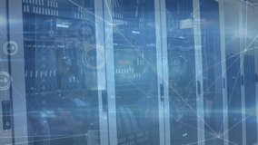 Animation of data processing over server room. Global business and digital interface concept digitally generated video. - Powered by Shutterstock - Get 15% off with code: PIKWIZARD15
