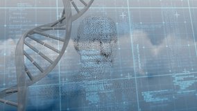 Animation of dna strand over data processing. Global science and digital interface concept digitally generated video. - Powered by Shutterstock - Get 15% off with code: PIKWIZARD15