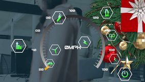 Animation of data processing and christmas decorations over business people in office. Christmas, global business, computing, connections and data processing concept digitally generated video. - Powered by Shutterstock - Get 15% off with code: PIKWIZARD15