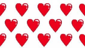 Red pixel hearts pattern on white background - Powered by Shutterstock - Get 15% off with code: PIKWIZARD15