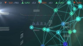 Global network and data security animation over digital charts and graphs. Cybersecurity, data protection, blockchain, analytics, encryption, firewall - Powered by Shutterstock - Get 15% off with code: PIKWIZARD15