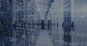 Animation of network of connections and data processing over server room. Global network, connections and technology concept digitally generated video. - Powered by Shutterstock - Get 15% off with code: PIKWIZARD15