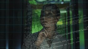 Animation of 6g text and data processing over caucasian woman working in computer server room. Global communication, business, data security and digital interface concept digitally generated video. - Powered by Shutterstock - Get 15% off with code: PIKWIZARD15