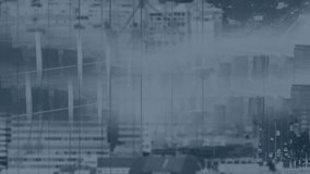 Animation of data processing over cityscape. Global business and digital interface concept digitally generated video. - Powered by Shutterstock - Get 15% off with code: PIKWIZARD15