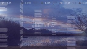 Animation of statistics and financial data processing over landscape. Global cloud computing and data processing concept digitally generated video. - Powered by Shutterstock - Get 15% off with code: PIKWIZARD15