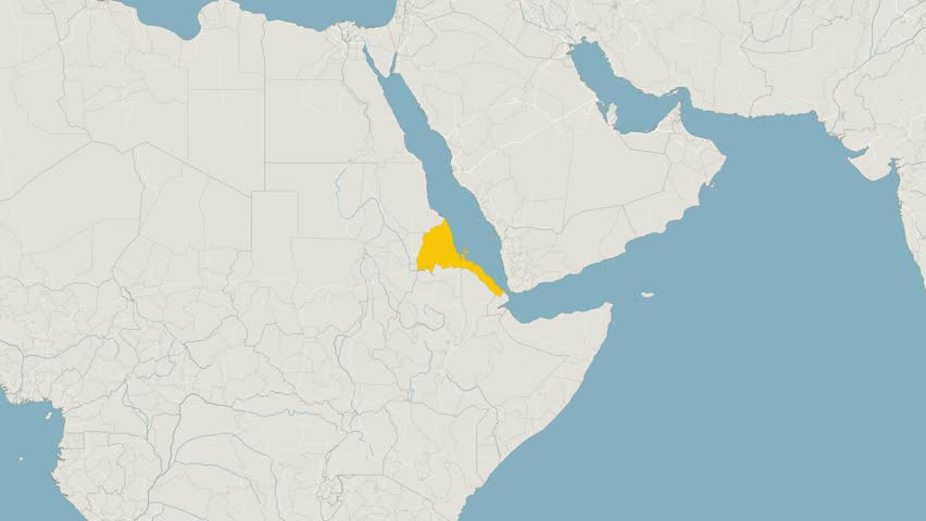 World Map Country Zoom Animation - Eritrea