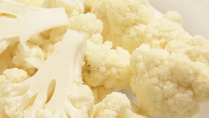 cauliflower or white cut cabbage closeup slide view