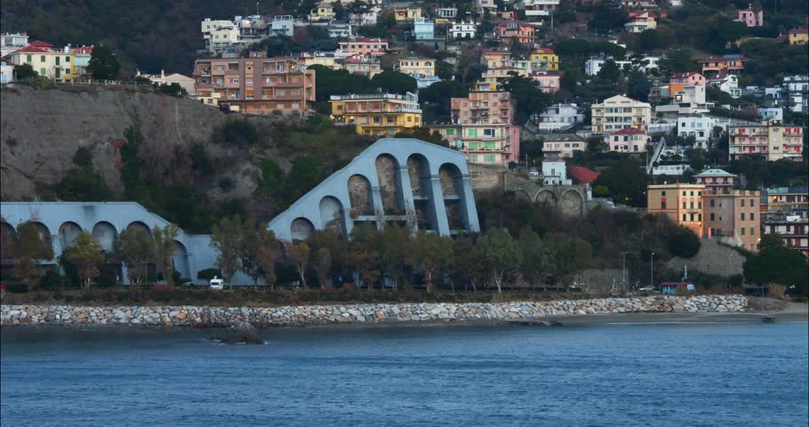 Landscape of the coast of Naples and the city in the backroom