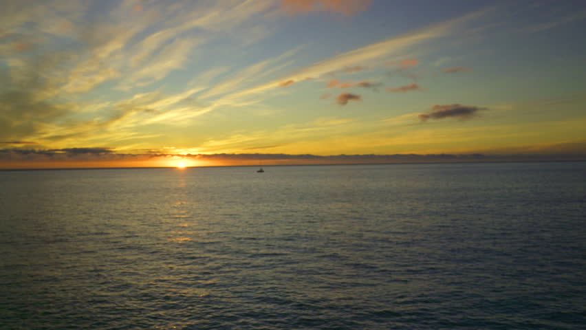 Sunset Over Ocean. Tropical vacation seascape