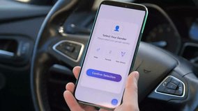 Sleek mobile registration sequence showing non-binary gender selection. Modern app interface with smooth progress loader and success confirmation. Ideal for tech startups, SaaS promos, and digital - Powered by Shutterstock - Get 15% off with code: PIKWIZARD15