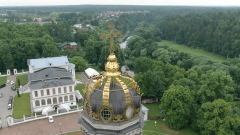 Aerial Orbit around Znamenskaya Church Dome
