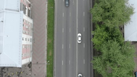 Top Down Drone View Podolsk Street
