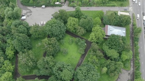 Drone Circling above Historic Building Podolsk