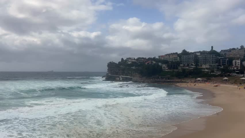 Panoramic view overlooking Bronte beach in Sydney