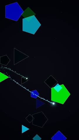 Abstract Neon Geometries on a Dark Canvas with Colorful Polygons and Lines.