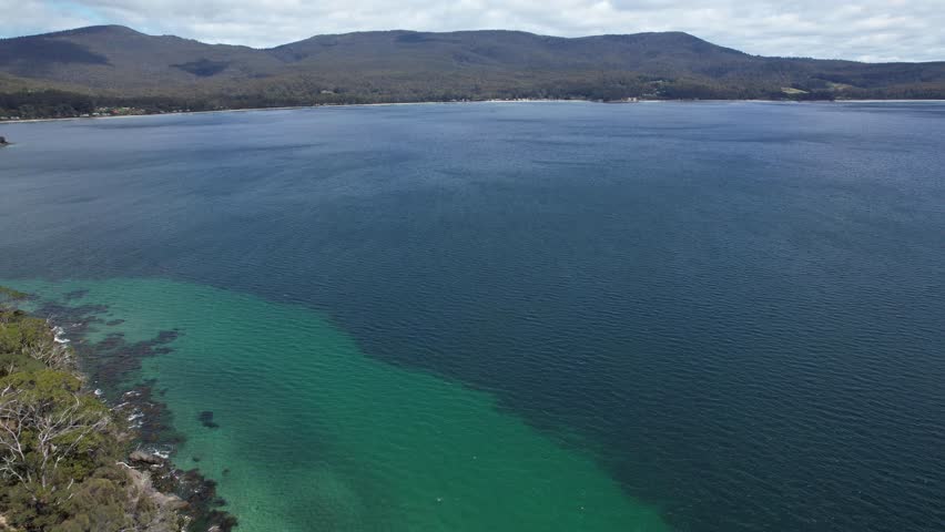 Tranquil Seascape On Bruny Island In Tasmania, Australia - Aerial Shot