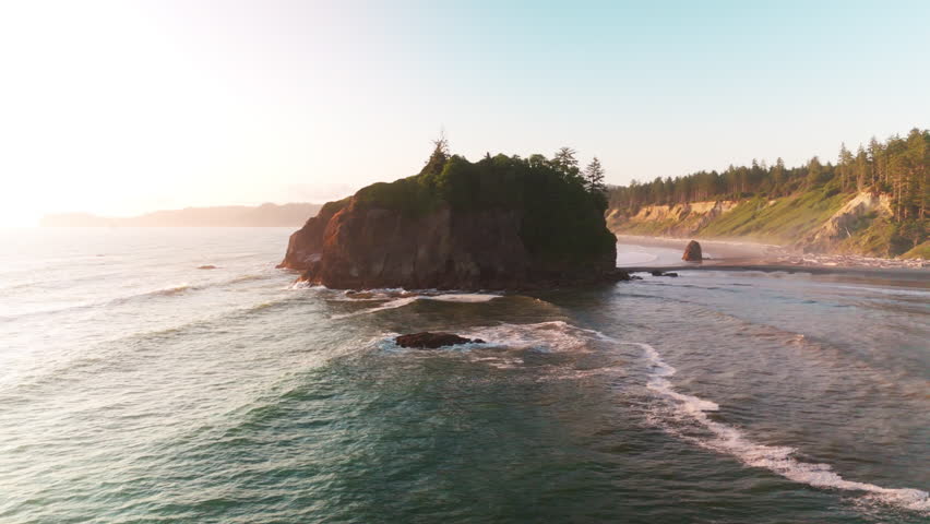 Stunning Golden Hour At Washingtons Coastline
