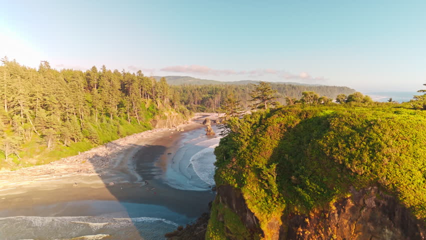 Stunning Golden Hour At Washingtons Coastline