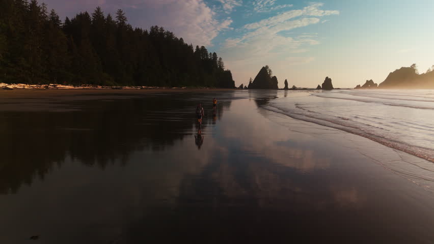 Stunning Golden Hour At Washingtons Coastline