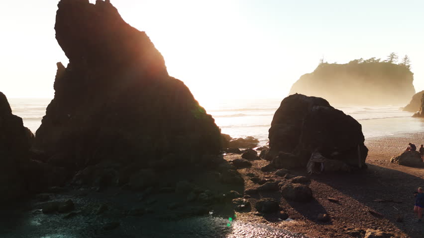 Stunning Golden Hour At Washingtons Coastline