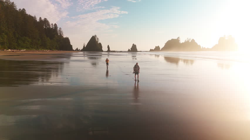 Stunning Golden Hour At Washingtons Coastline