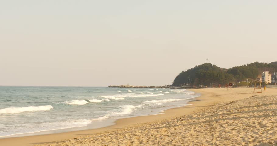 Winter beach landscape in South Korea