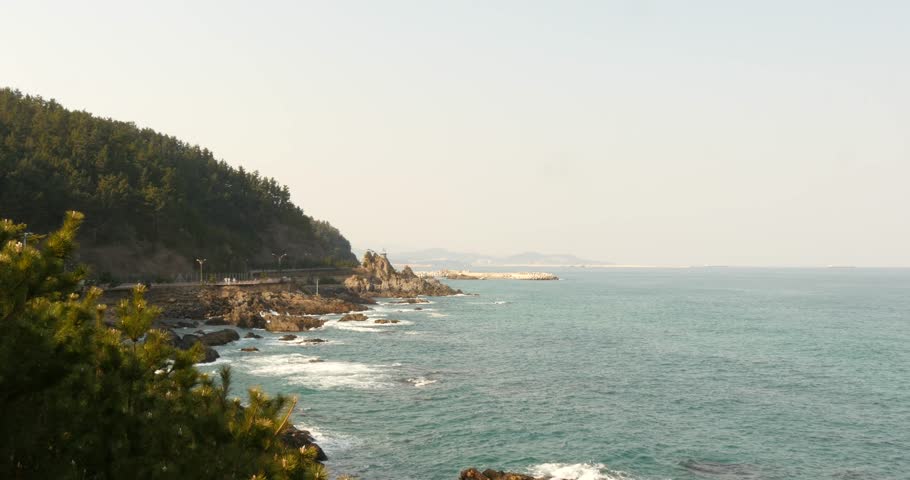 Landscape of mountains and sea in South Korea