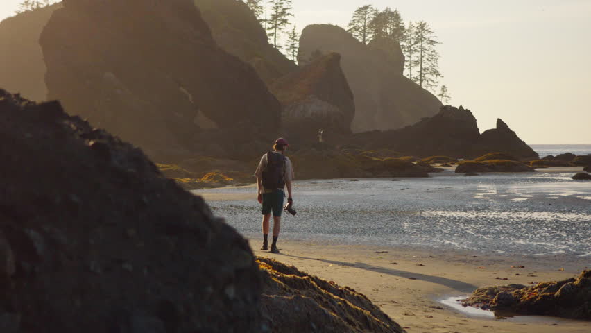 Stunning Golden Hour At Washingtons Coastline