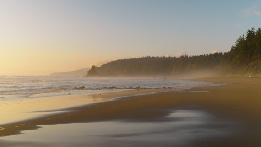 Stunning Golden Hour At Washingtons Coastline