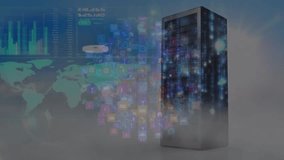 Animation of scope scanning and data processing over cityscape. Connections networks technology and digital interface concept digitally generated video. - Powered by Shutterstock - Get 15% off with code: PIKWIZARD15