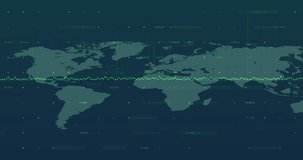 Animation of financial data processing over world map. Global technology, finances and digital interface concept digitally generated video. - Powered by Shutterstock - Get 15% off with code: PIKWIZARD15